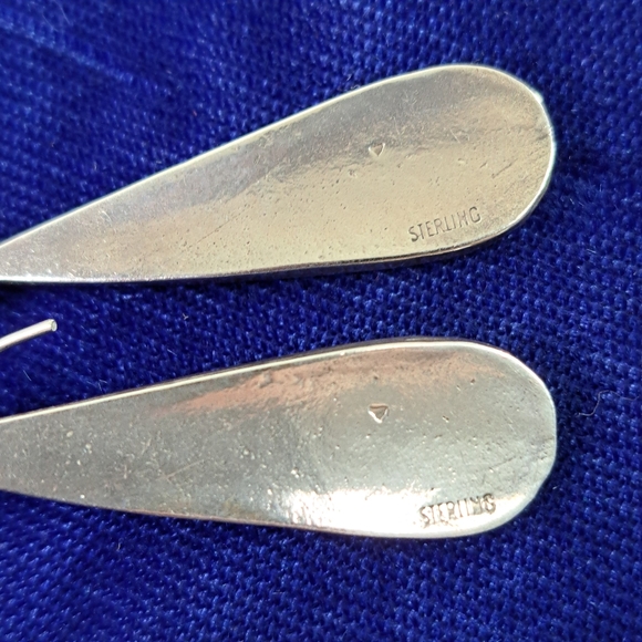 Sterling Silver Wave Dangle Hook Style Earrings - Picture 12 of 12